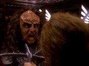 Gowron and Worf battle